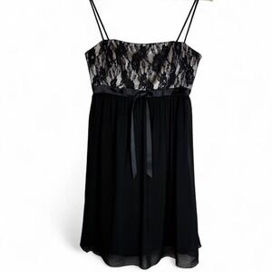 Cache Black Lace Chiffon Mini Dress